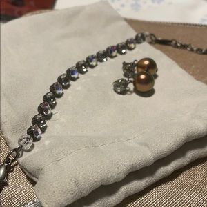 Sabika purple pearl drops and bracelet